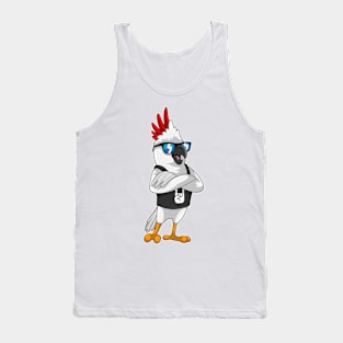 Parrot as Musician with Sunglasses Tank Top